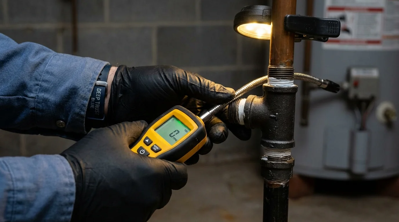 Gas leak detection with electronic sniffer by Johns Plumbing LLC in Borger
