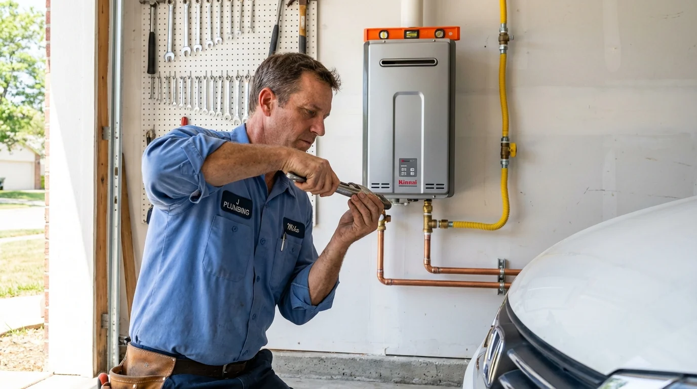 Tankless water heater installation by a Johns Plumbing LLC plumber in Borger